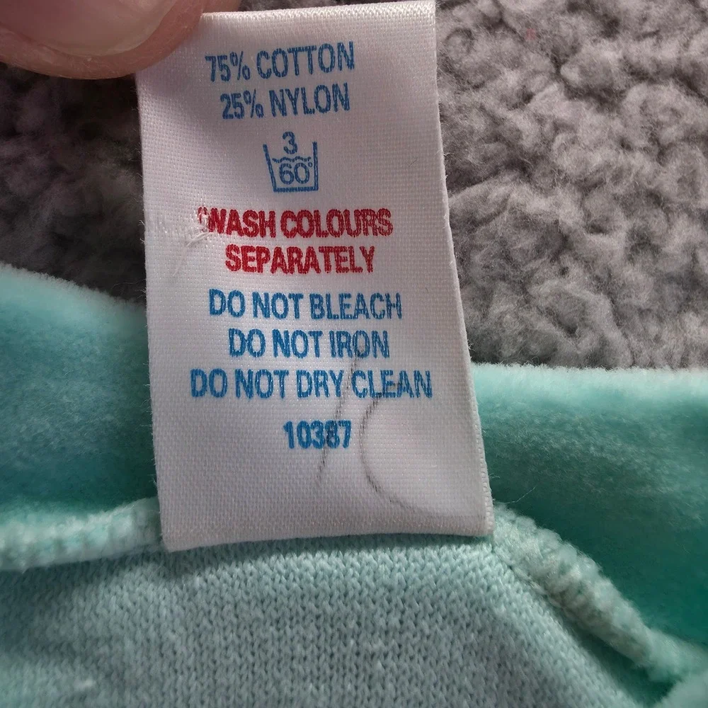 Vintage Baby Club Mint Green White Velour Footed Sleeper 6-9 Months Made UK 90s